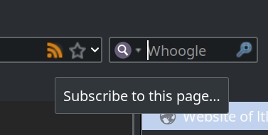 RSS icon in the address bar